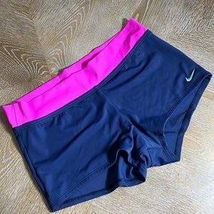 NIKE Navy/Purple Booty Performance Bike Training CrossFit Workout Short M